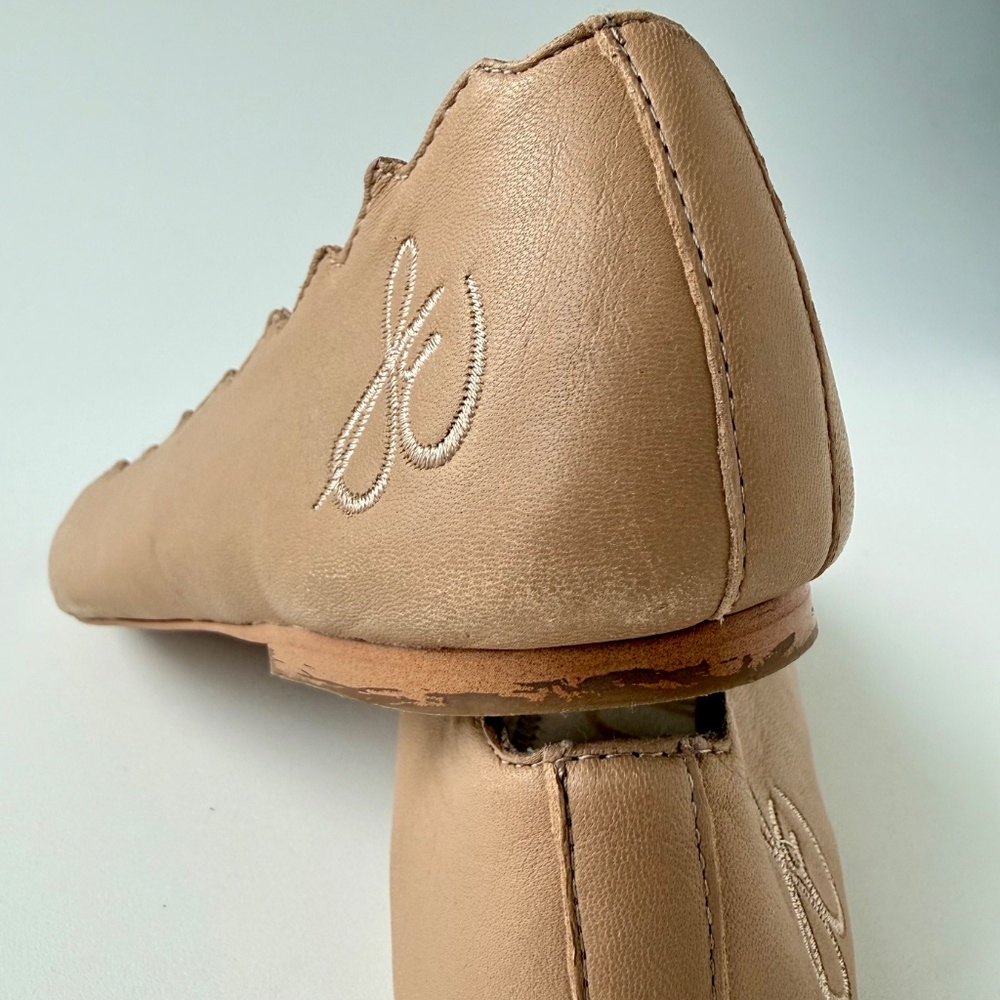 Sam Edelman Francis Classic Ballet Flats 9 Nude Leather Scalloped Edge - Picture 7 of 13